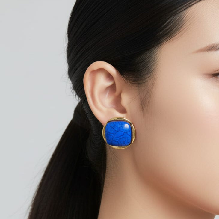 Victorian Blue Stud Earrings