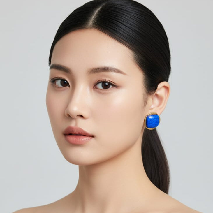Victorian Blue Stud Earrings