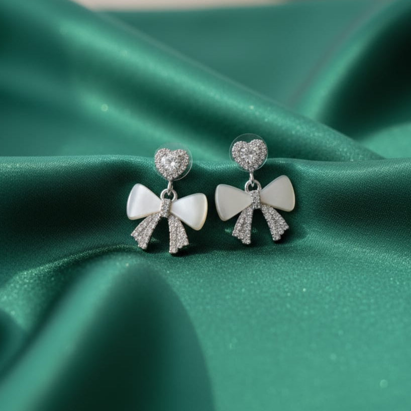 Victorian Bow Crystal Earrings