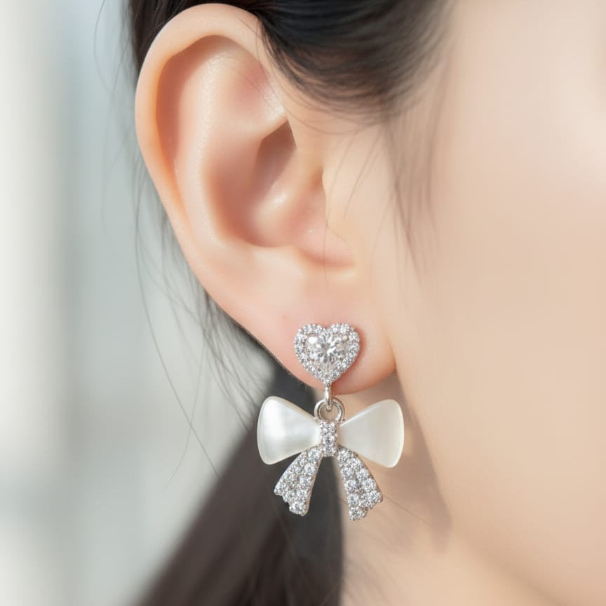 Victorian Bow Crystal Earrings