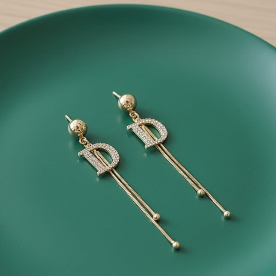 Victorian D Drop Earrings