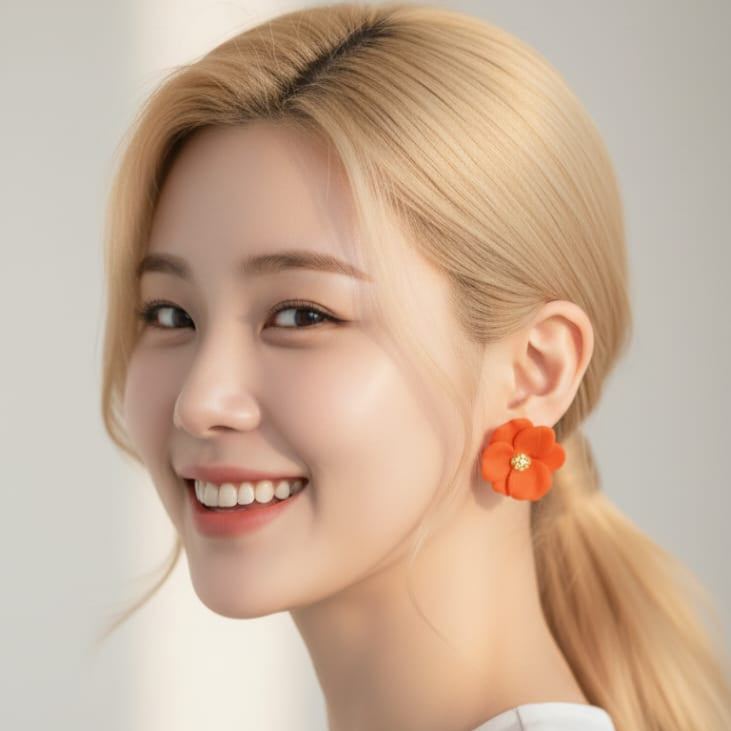 Statement Red Stud Earrings