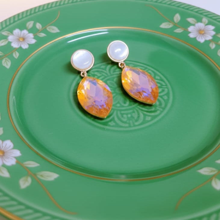 Victorian Orange drop Earrings