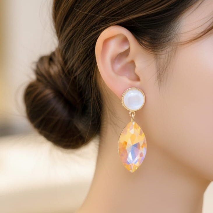 Victorian Orange drop Earrings
