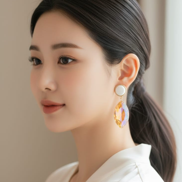 Victorian Orange drop Earrings