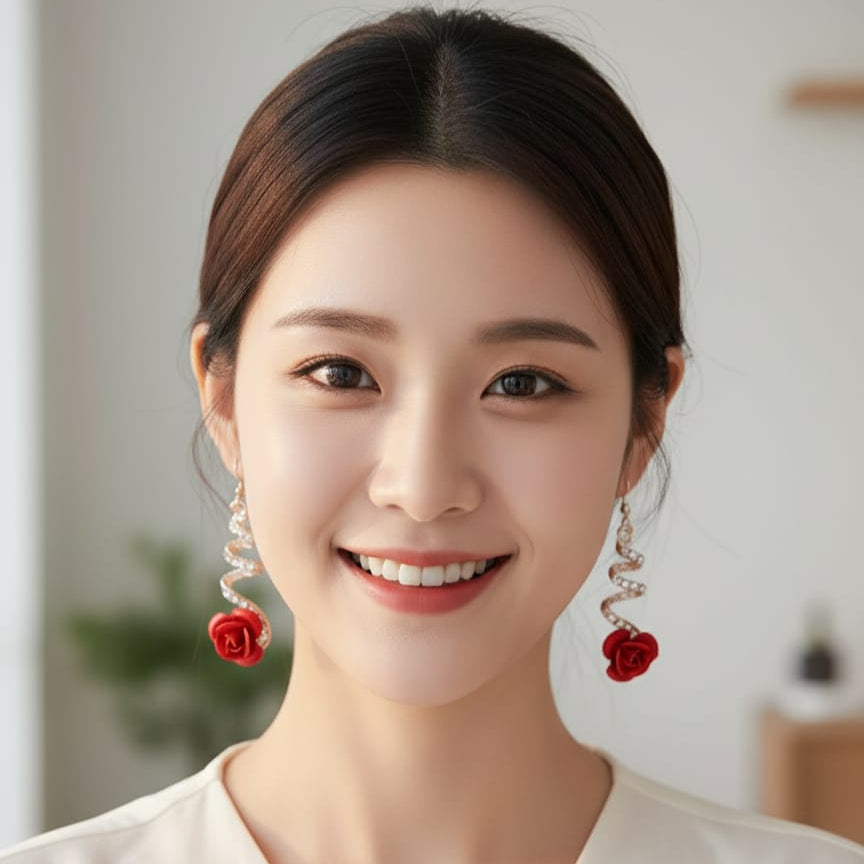 Victorian Aura Red Earrings