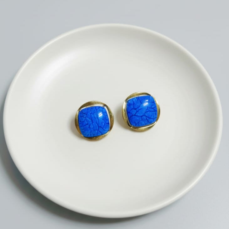 Victorian Blue Stud Earrings