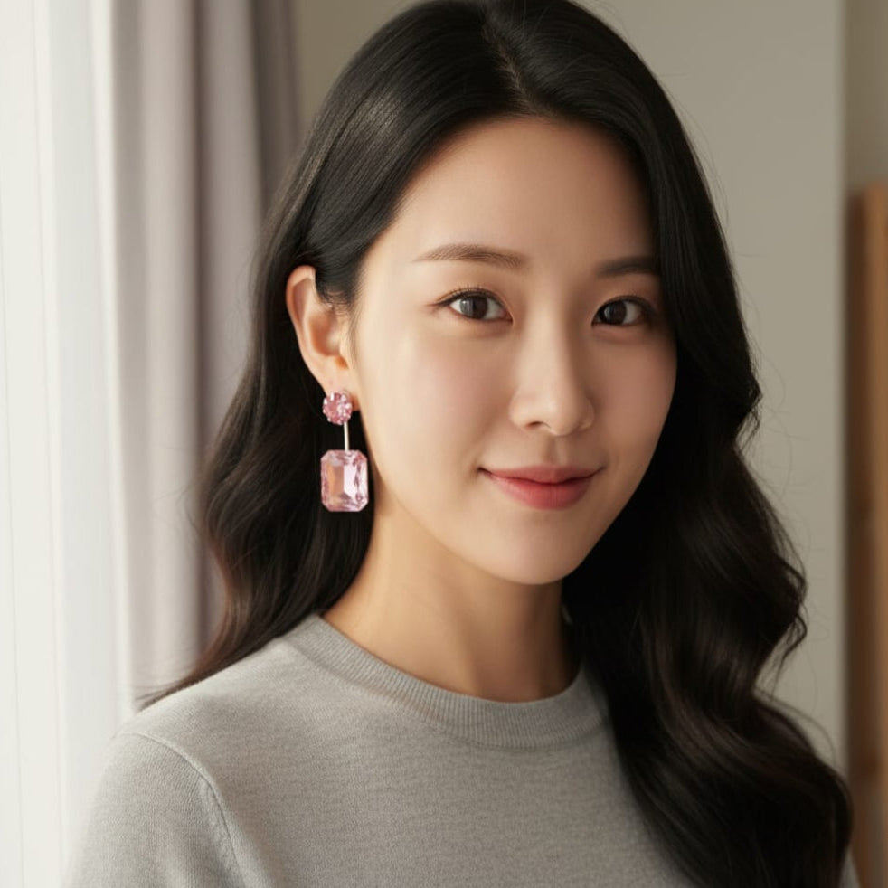 Victorian Pink Drop Earrings