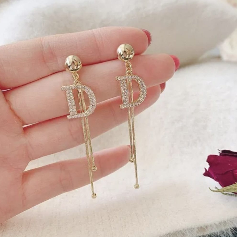 Victorian D Drop Earrings