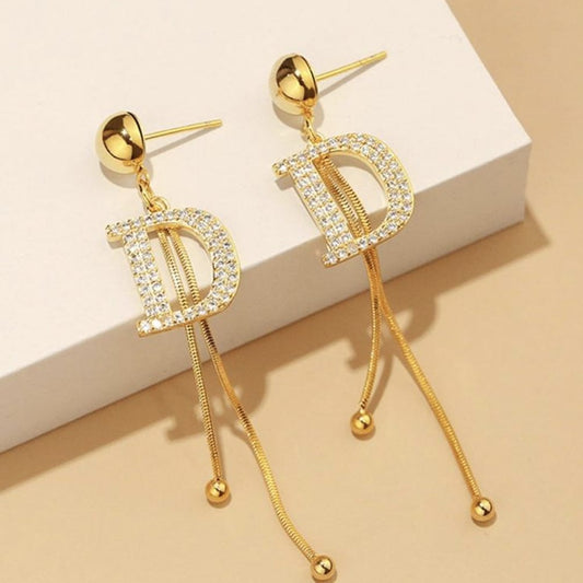 Victorian D Drop Earrings