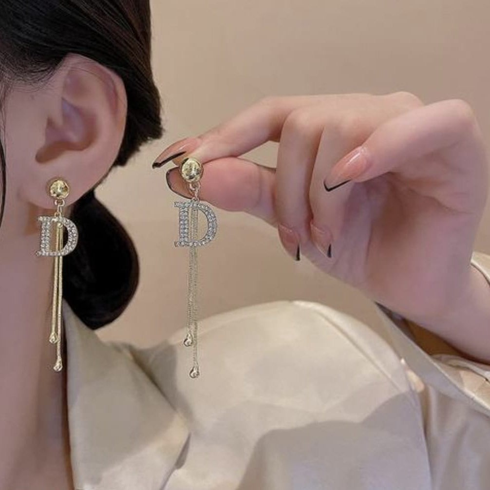 Victorian D Drop Earrings