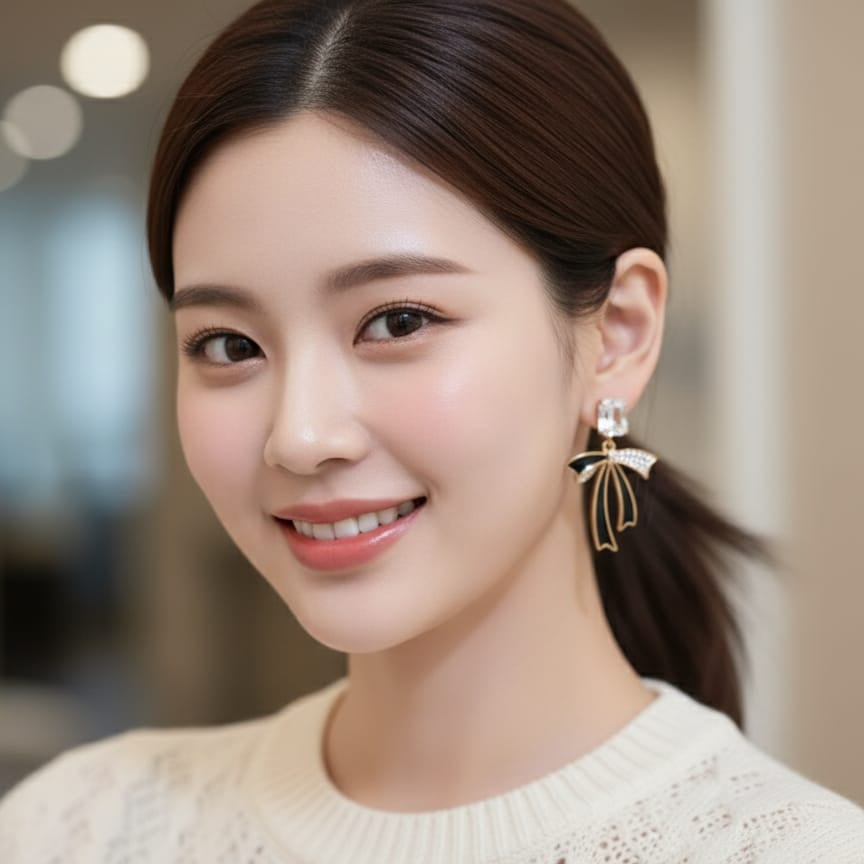 Victorian Black Bow Earrings