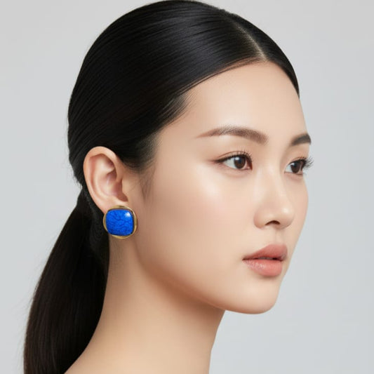 Victorian Blue Stud Earrings