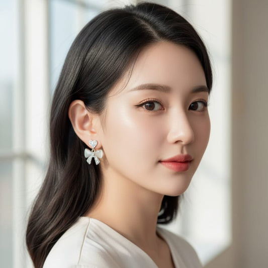 Victorian Bow Crystal Earrings