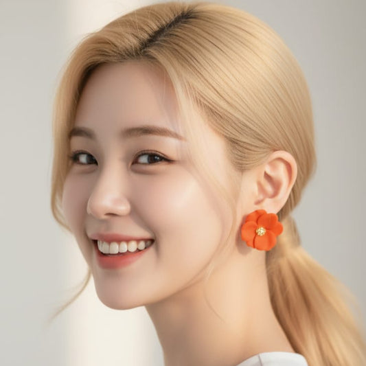Statement Red Stud Earrings
