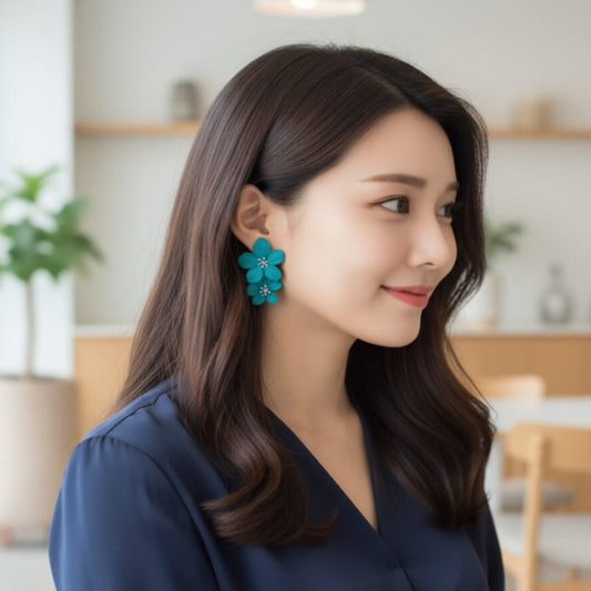 Victorian Green Floral Earrings