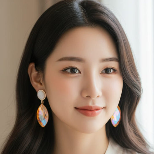 Victorian Orange drop Earrings