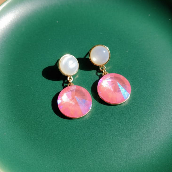 Victorian Pink Crystal Earrings
