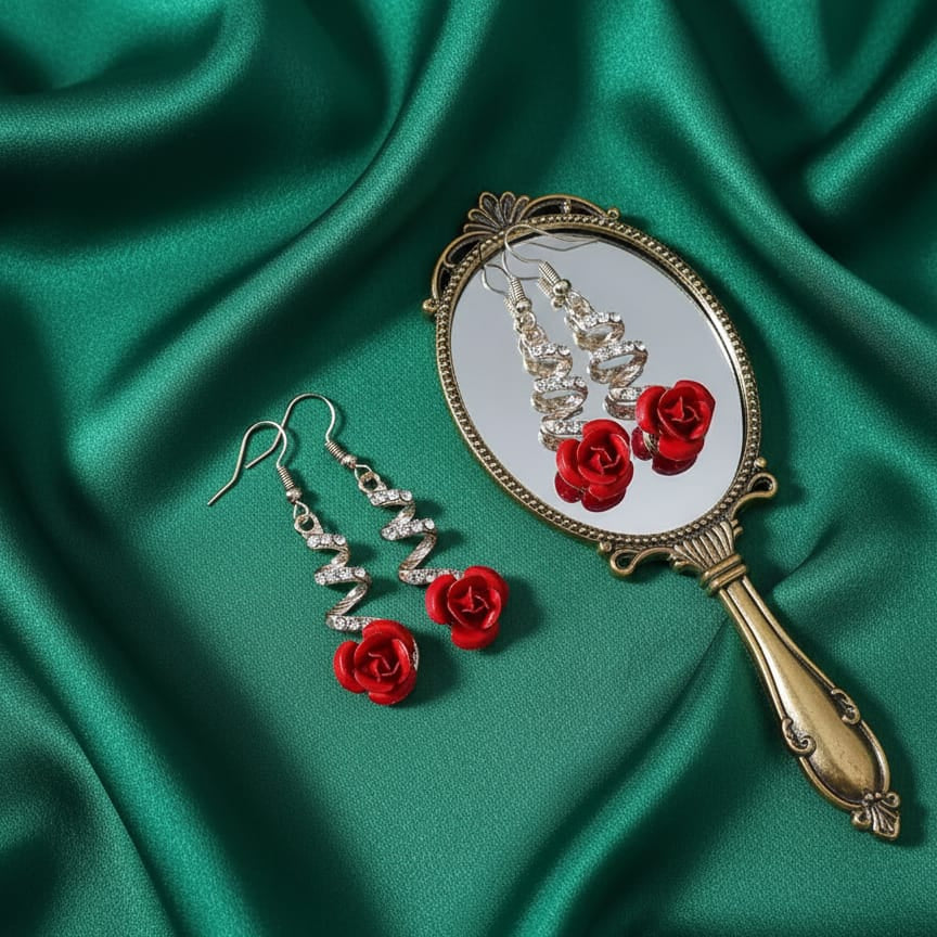 Victorian Aura Red Earrings