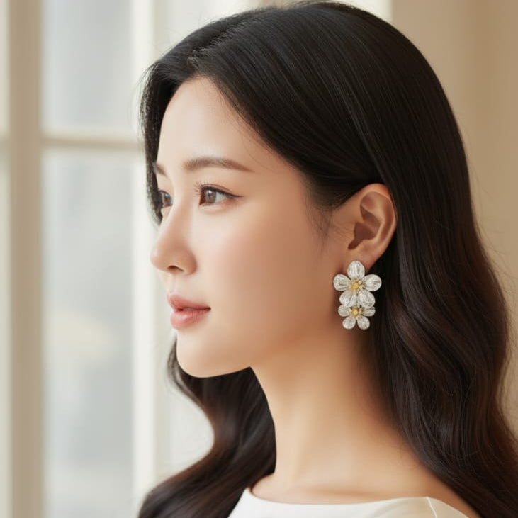 Victorian Floral Drop Earrings
