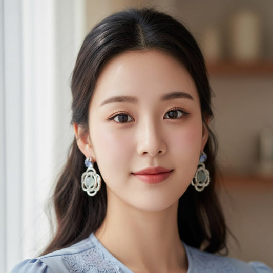 Victorian Pearl Silver Earrings