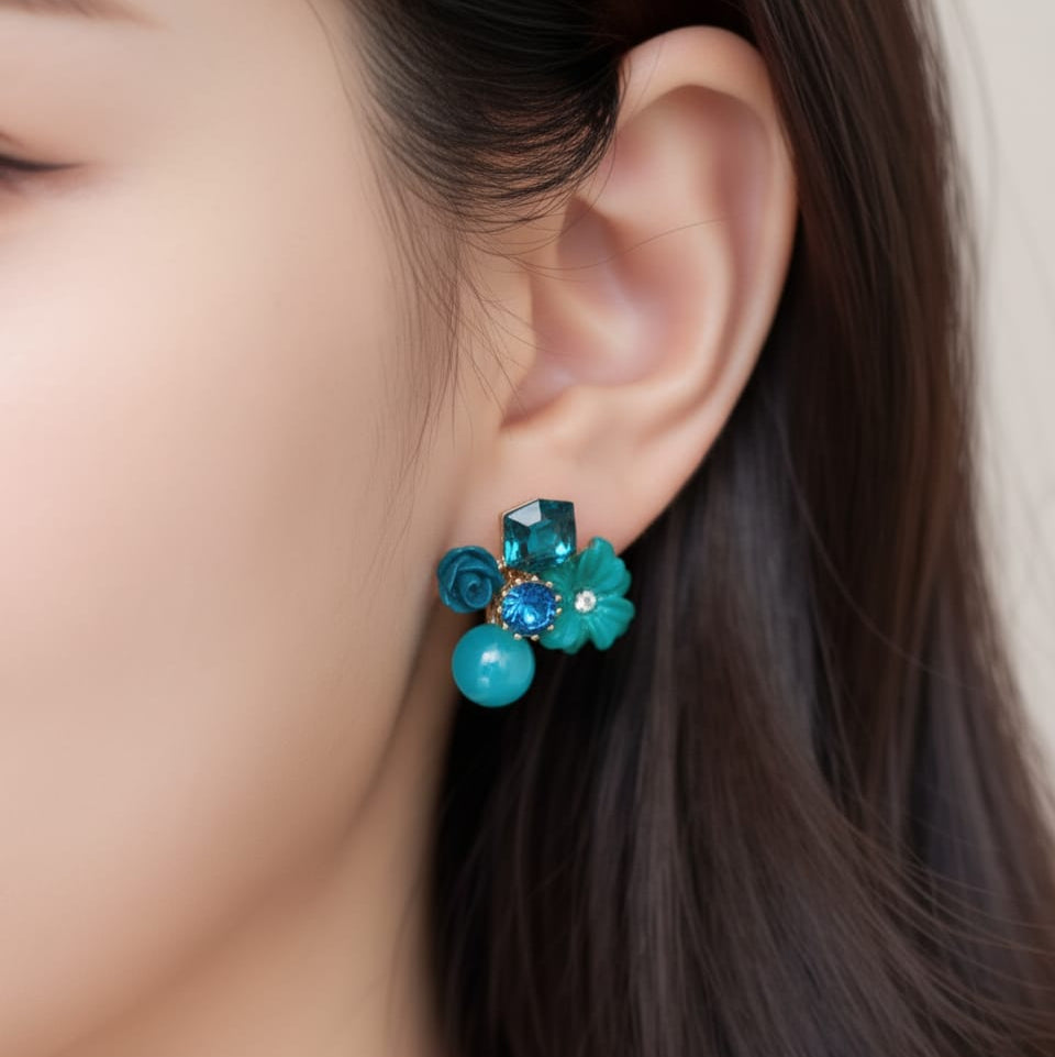 Victorian Floral Stud Earrings